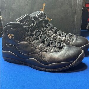 Nike retro Jordan 10 NYC Black Leather Sneakers size 10 men’s